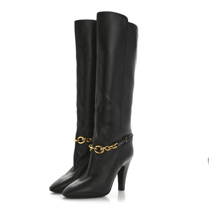 Saint Laurent Smooth Calfskin Le Maillon 95 Boots 38.5 Black 3 of 8