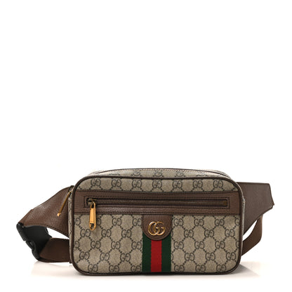 Gucci Soft GG Supreme Monogram Medium Ophidia Belt Bag Dark Brown 1 of 10