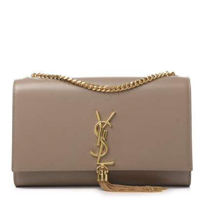 Saint Laurent Smooth Calfskin Medium Classic Monogram Kate Tassel Satchel Dark Beige 1 of 10