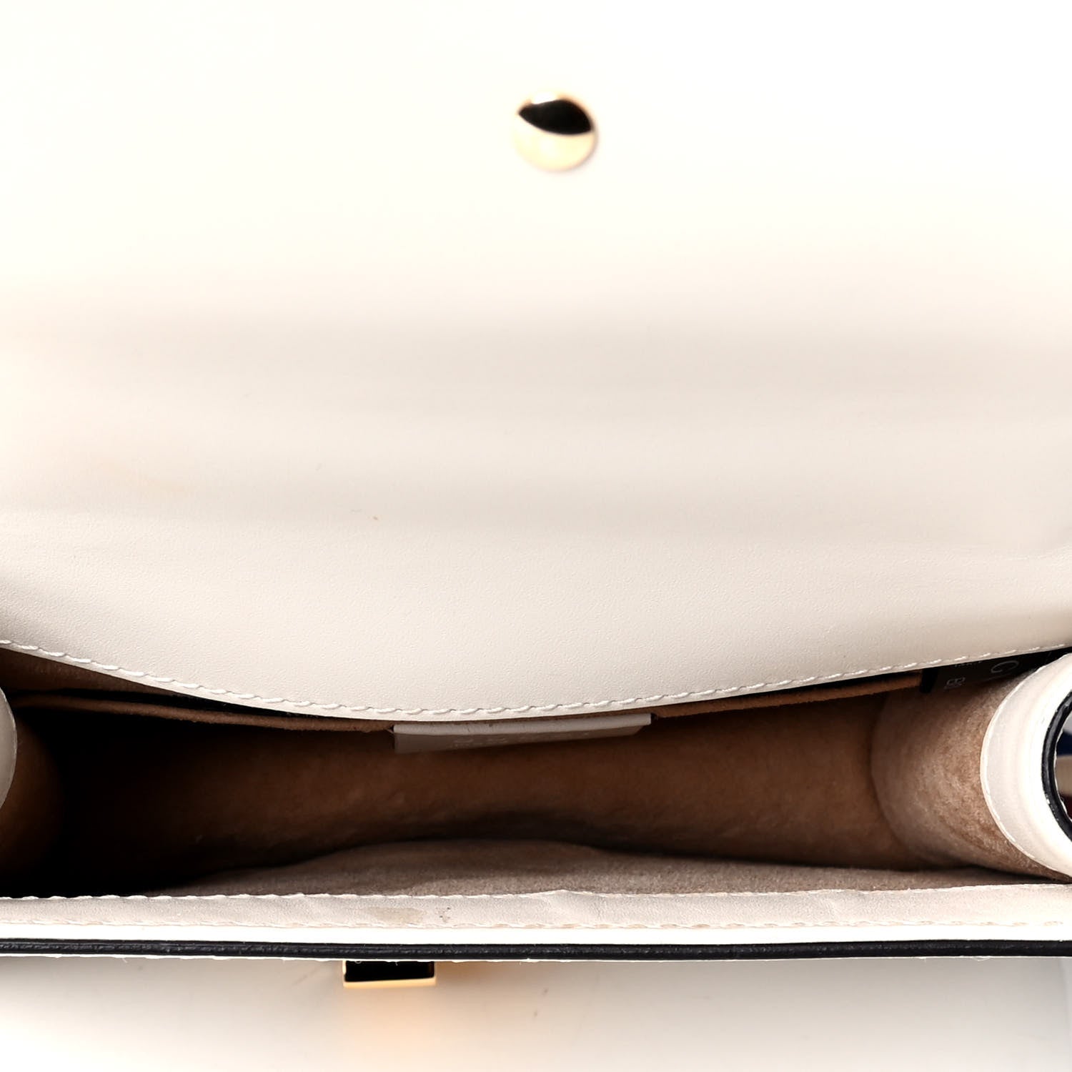 Gucci Calfskin Mini Sylvie Chain Shoulder Bag White 4 of 5