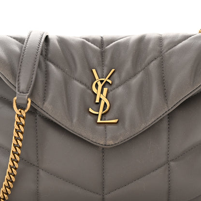 Saint Laurent Lambskin Quilted Toy Loulou Puffer Monogram Chain Satchel Fog 8 of 17