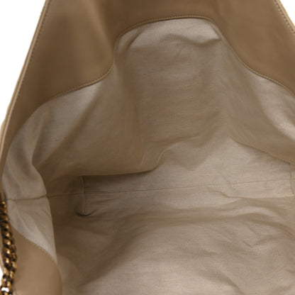 Saint Laurent Nubuck Suede Quilted Maxi Icare Shopping Tote Safari Beige 6 of 11