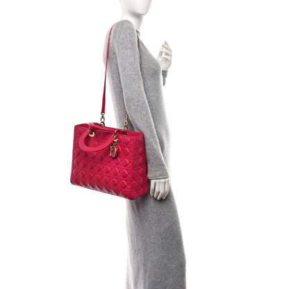 Christian Dior Lambskin Cannage Large Lady Dior Pink 2 of 13