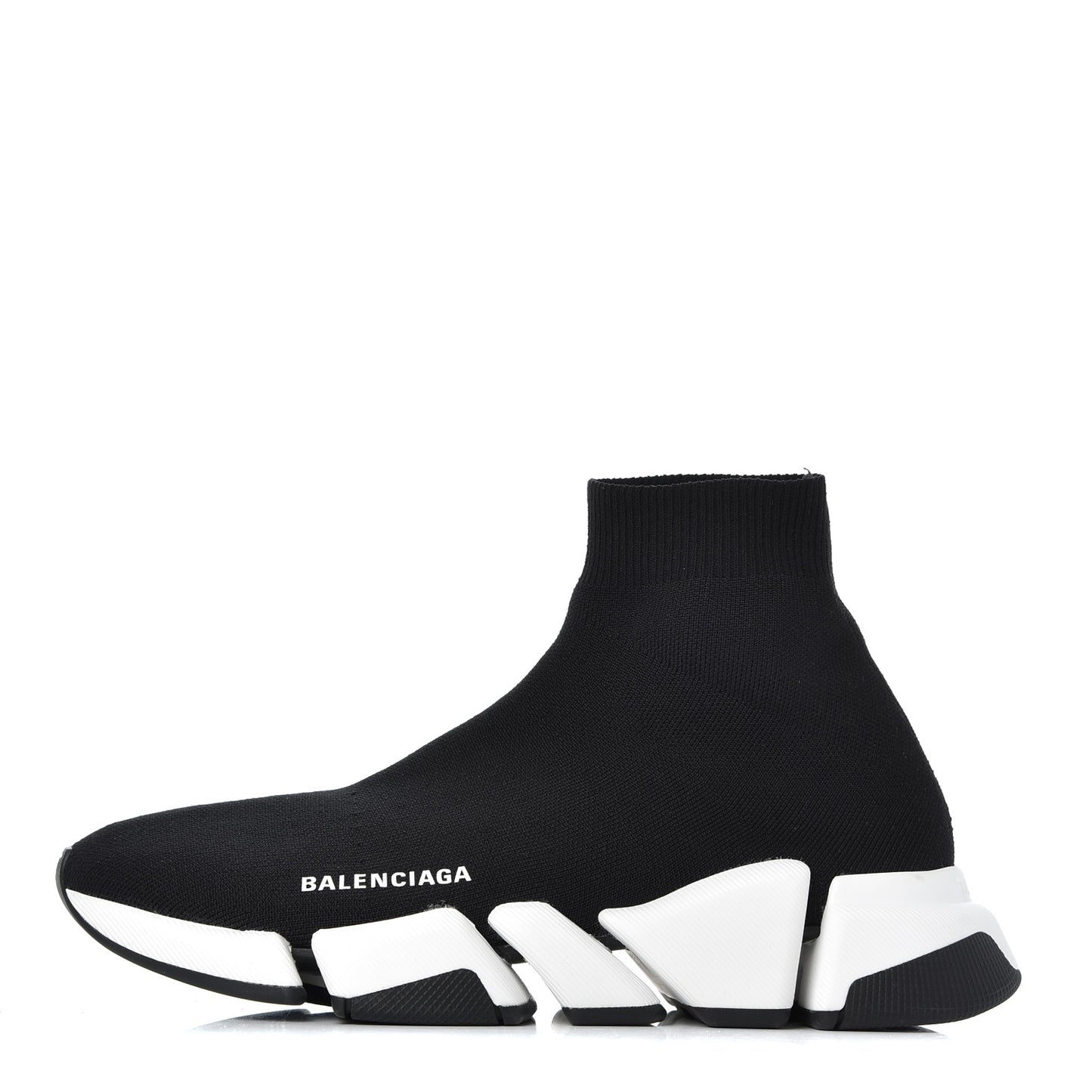Technical 3D Recycled Knit Bi-Color Sole Mens Speed 2.0 Sneakers 39 Black White