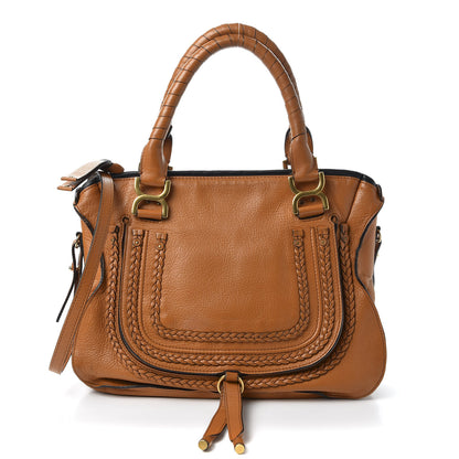 Chloe Calfskin Braided Medium Marcie Satchel Whiskey 1 of 12