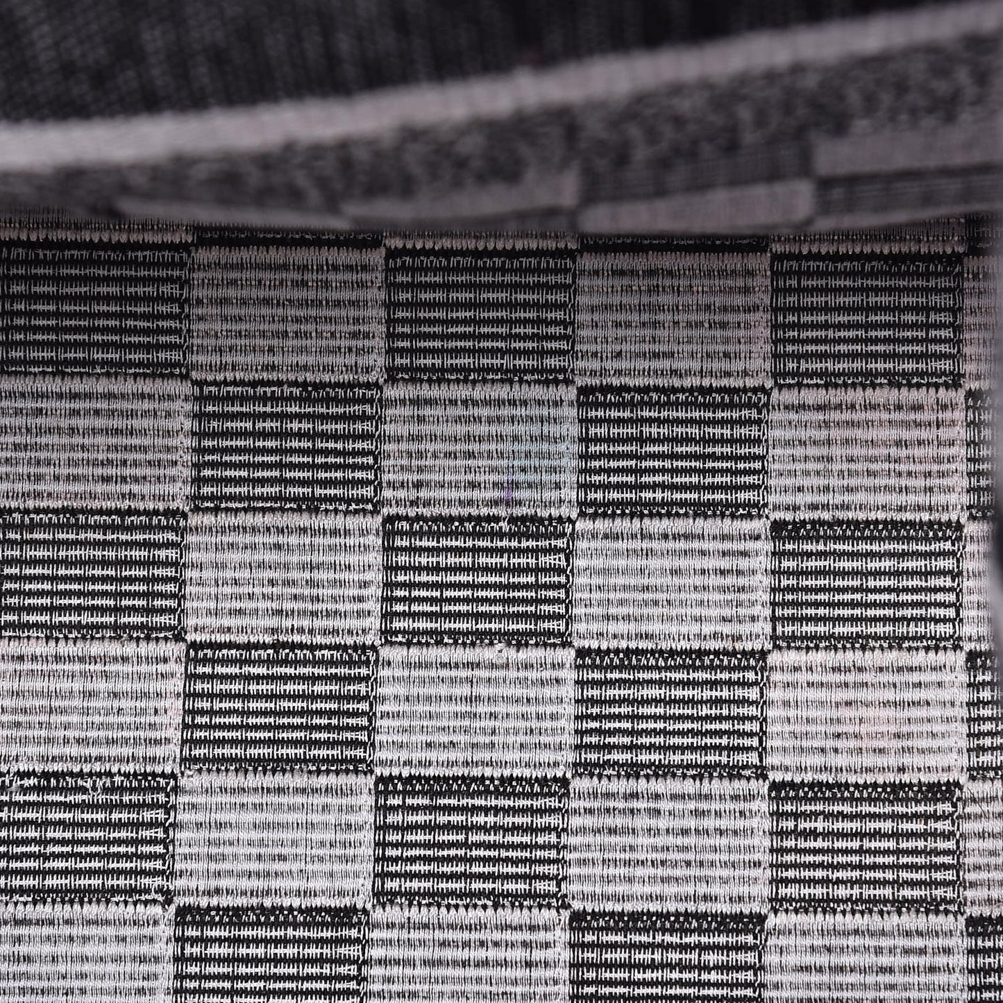 Canvas Embroidered Checkered Book Tote Black White