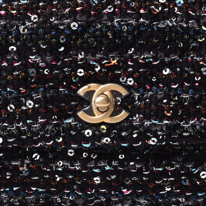 Chanel Tweed Sequin Mini Coco Handle Flap Black 7 of 9
