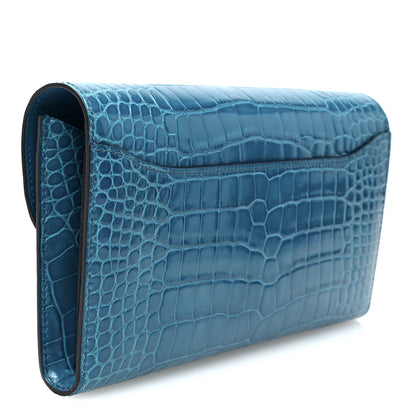 Hermes Shiny Alligator Constance Wallet Bleu Izmir 3 of 8