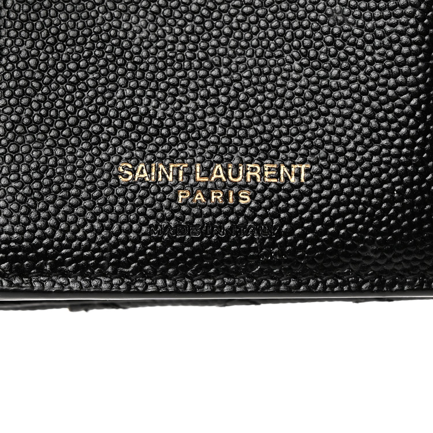 Saint Laurent Grain De Poudre Mixed Matelasse Triquilt Monogram Compact Tri Fold Wallet Black 6 of 7