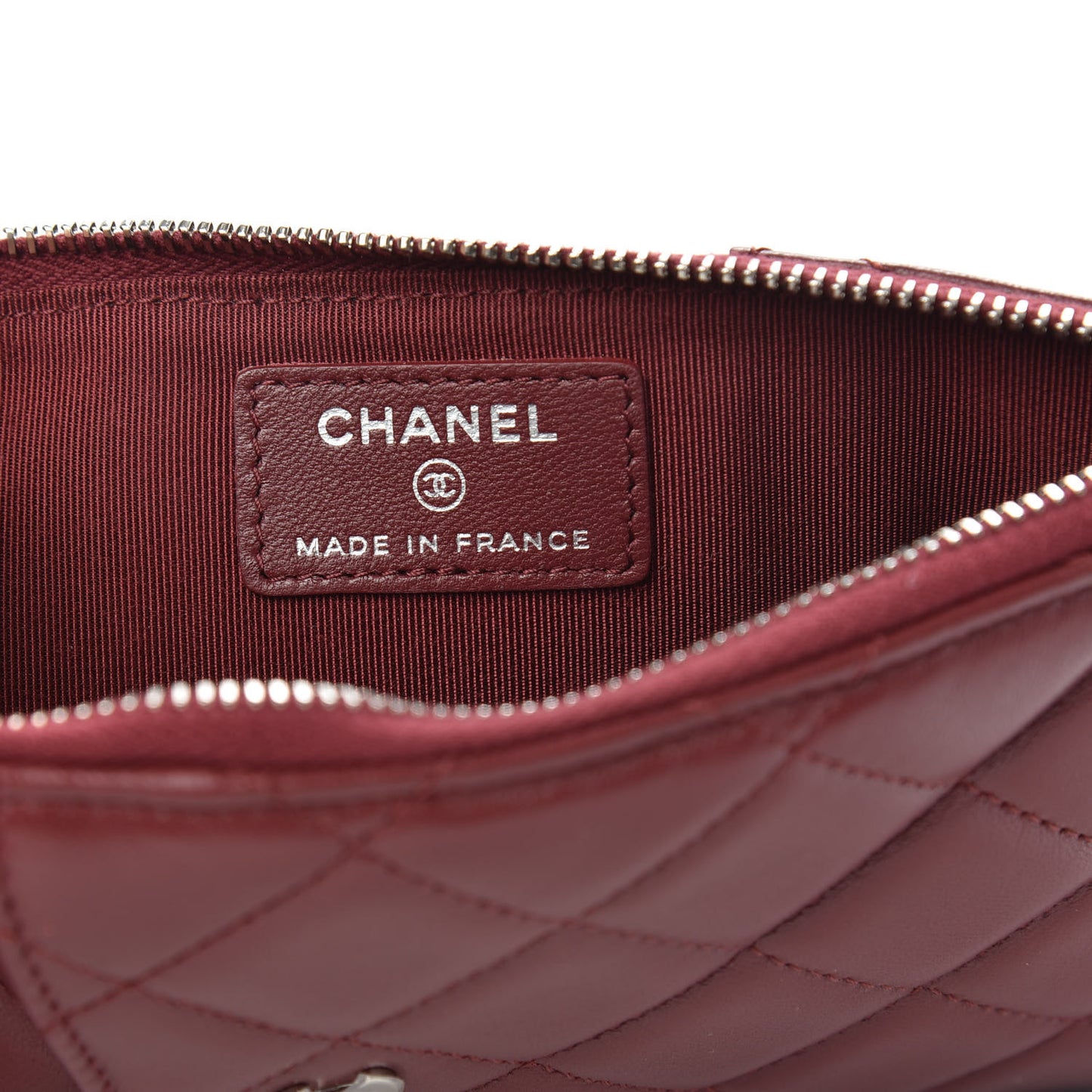 Lambskin Quilted Classic Flat Wallet Pouch Red