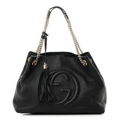 Gucci Pebbled Calfskin Medium Soho Chain Shoulder Bag Black 1 of 12