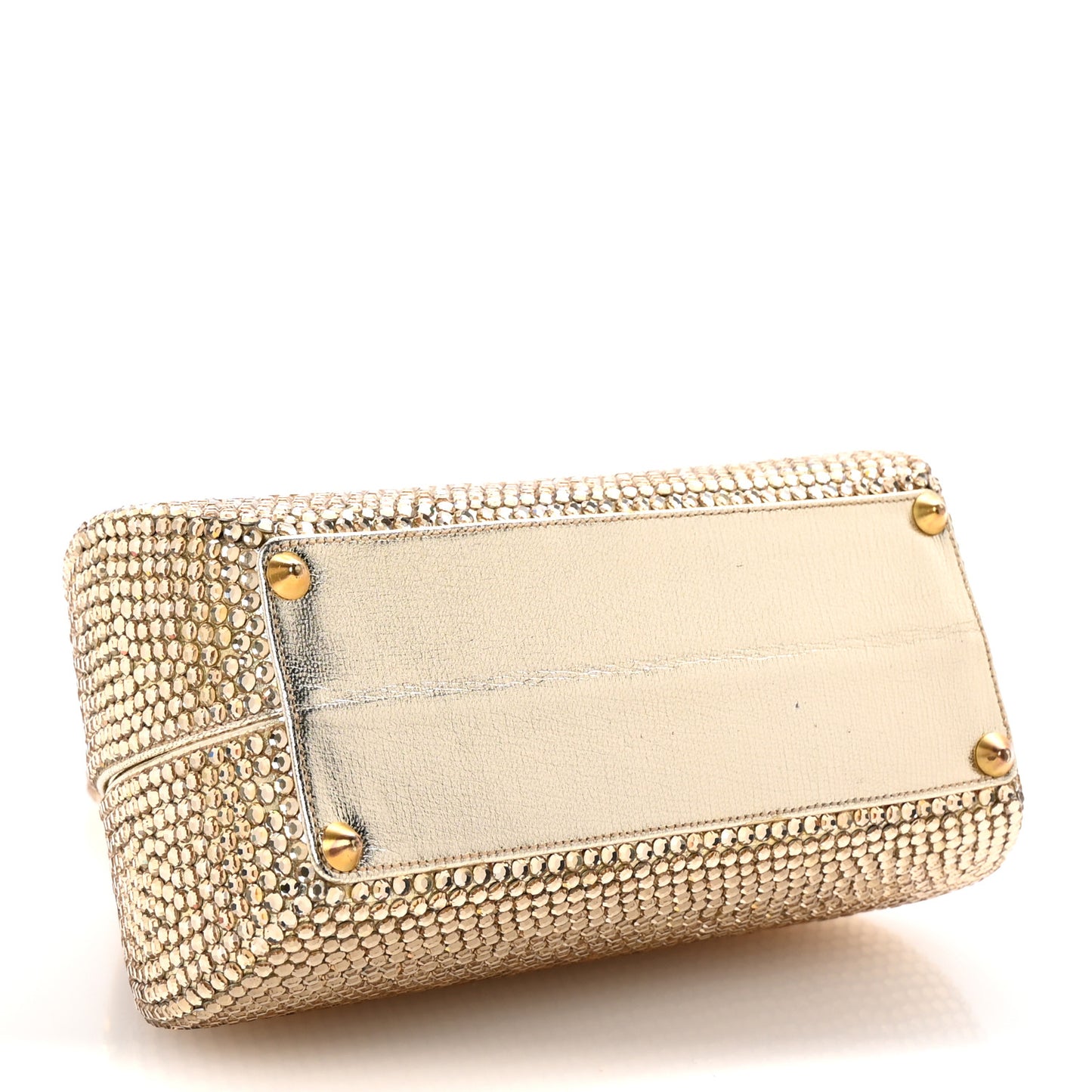 Swarovski Crystal Minaudiere Clutch Gold