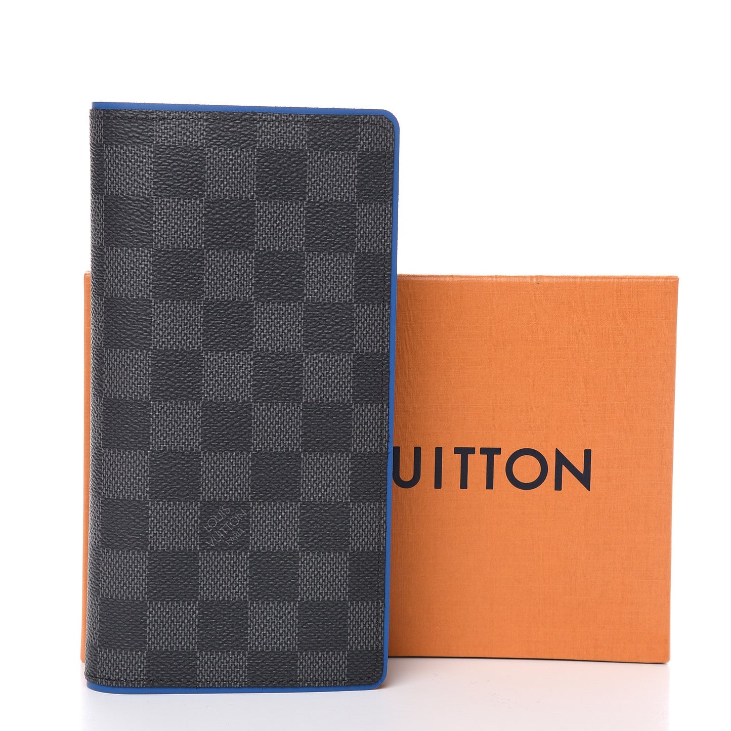 Damier Graphite Brazza Wallet Bleu Neon