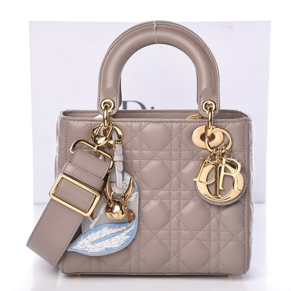 Christian Dior Lambskin Cannage Small Jeweled Swan Lady Dior Taupe 10 of 10