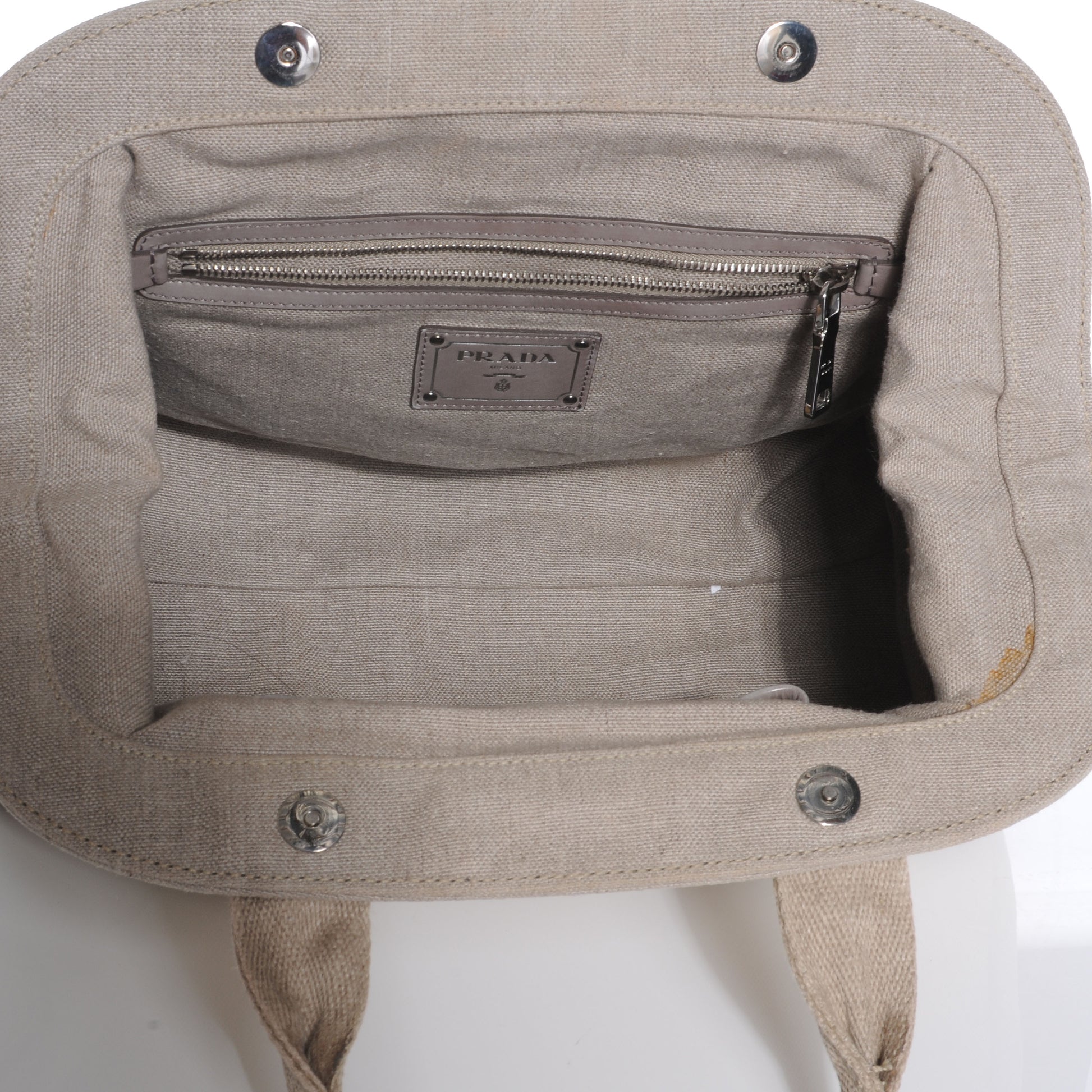 Prada Canvas Frame Bag Naturale 10 of 10