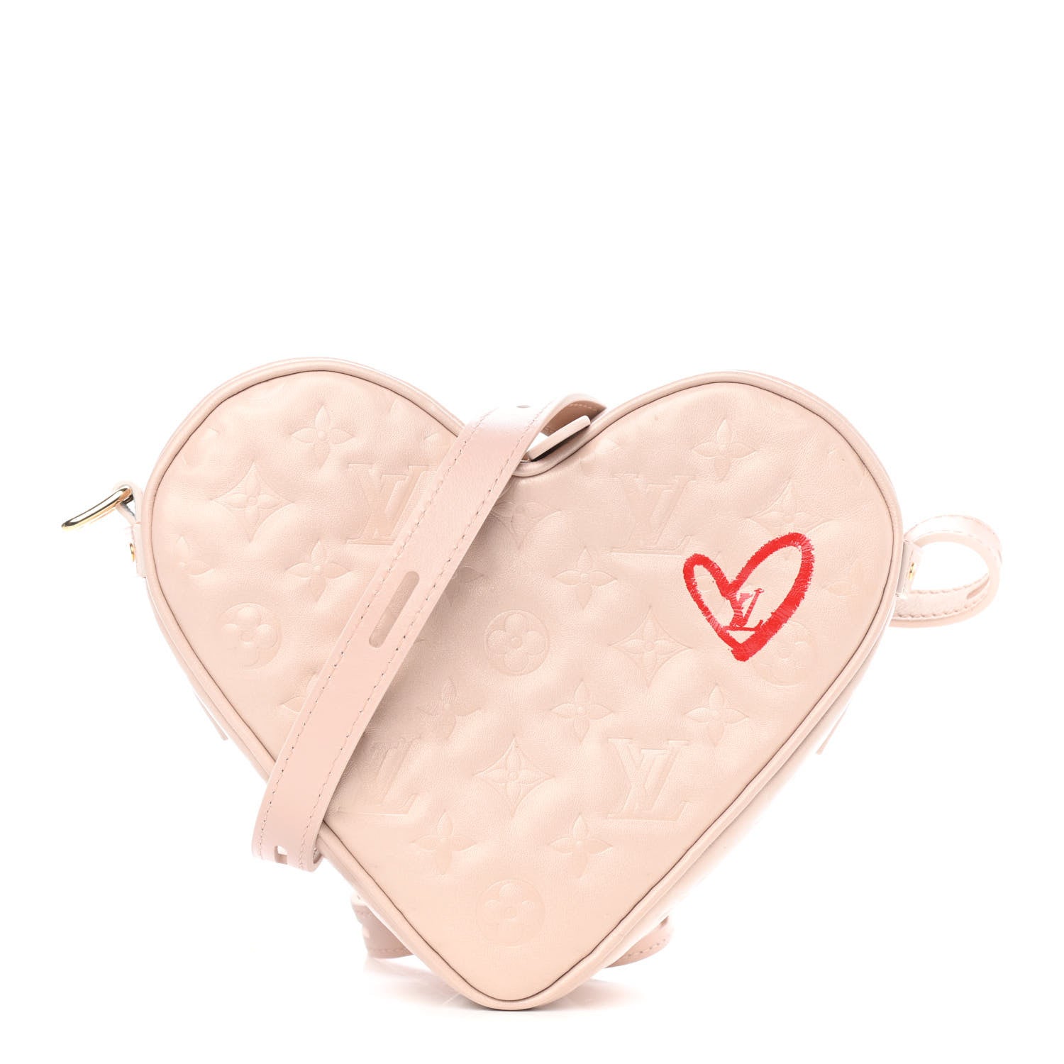 Louis Vuitton Lambskin Embossed Monogram Fall In Love Sac Coeur Light Pink 1 of 4