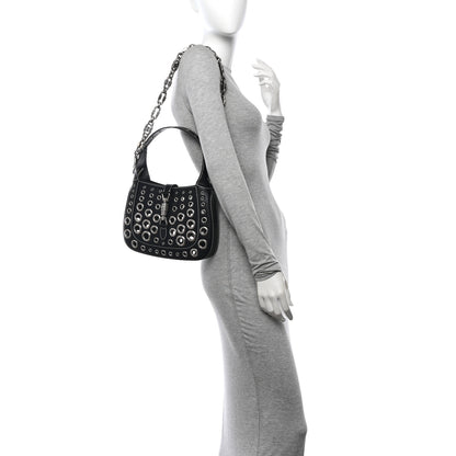 Gucci Calfskin Ha Ha Ha Jackie 1961 Eyelet Hobo Black 2 of 10