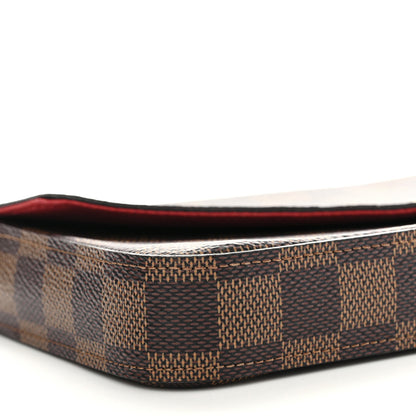 Louis Vuitton Damier Ebene Pochette Felicie Chain Wallet 9 of 12
