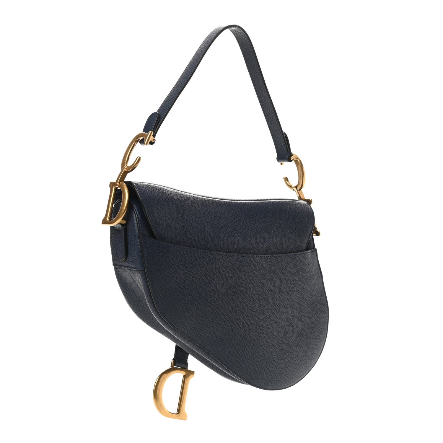 Christian Dior Grained Calfskin Saddle Bag Navy 3 of 10