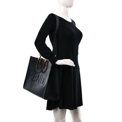 Fendi Vitello King Plexiglass Medium Fendi Sunshine Shopper Tote Black 2 of 8
