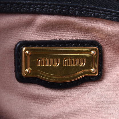 Miu Miu Vitello Lux Bow Tote Black 7 of 11