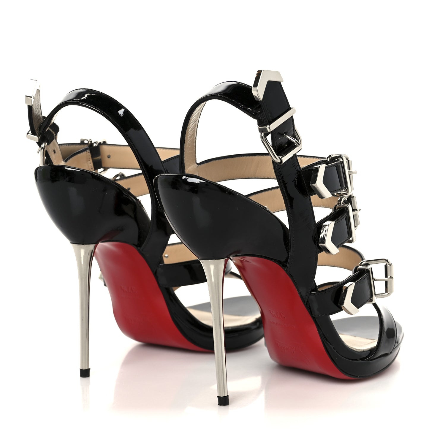Patent Funky 120 Cage Sandals 37.5 Black