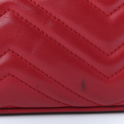 Gucci Calfskin Matelasse Small GG Marmont Chain Shoulder Bag Hibiscus Red 13 of 13