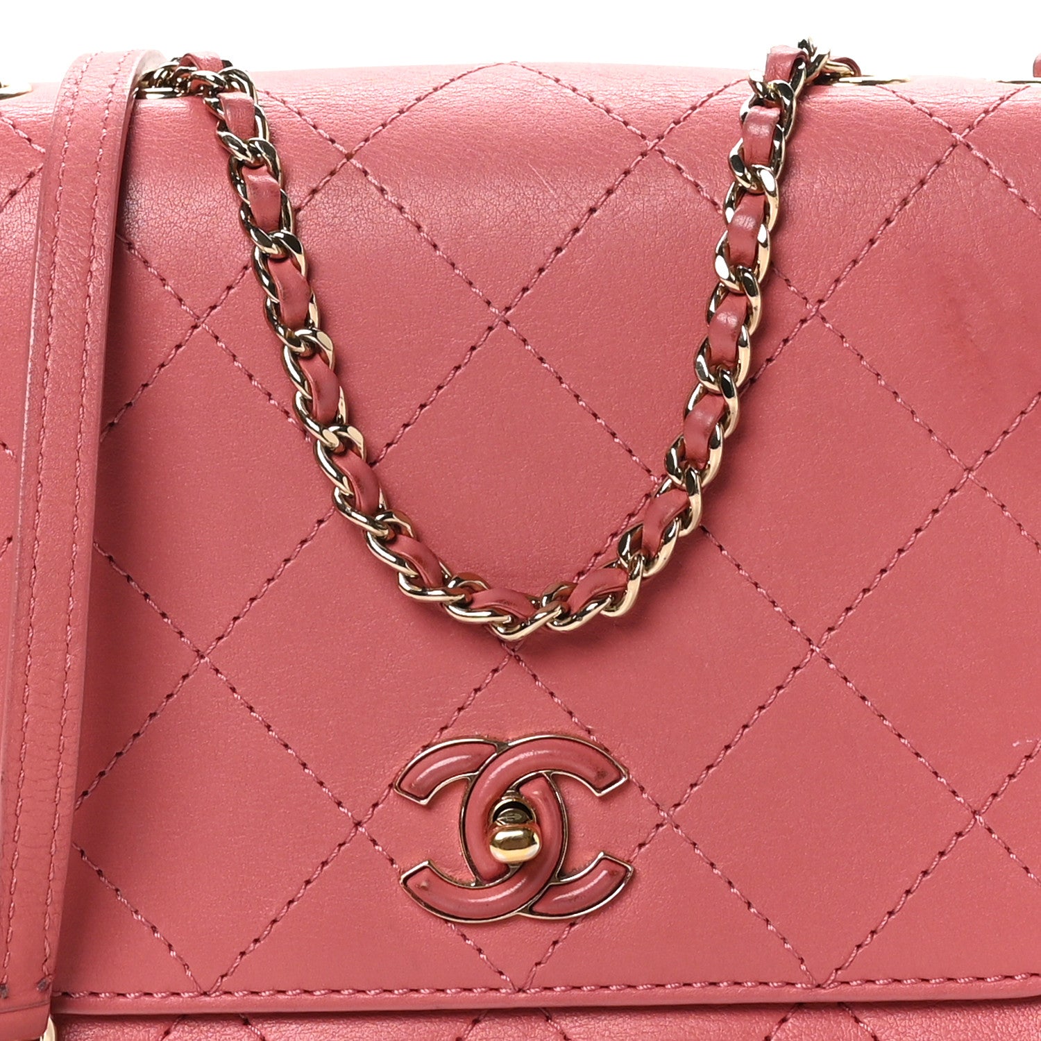 Chanel Calfskin Stitched Small Flap Bag Pink 8 of 10