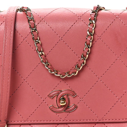 Chanel Calfskin Stitched Small Flap Bag Pink 8 of 10