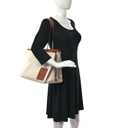 Loewe Canvas Calfskin Small Cushion Tote Beige 3 of 14