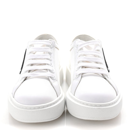 Prada Nylon Gabardine Triangle Logo Platform Sneakers 36 White 3 of 9