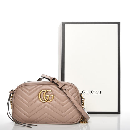Gucci Calfskin Matelasse Small GG Marmont Chain Shoulder Bag Porcelain Rose 8 of 8