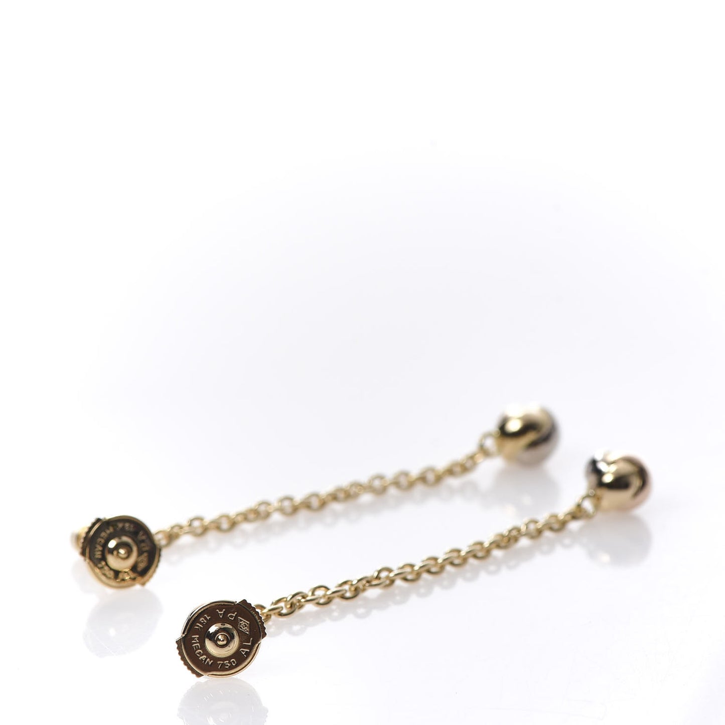 18K Pink Yellow White Gold Baby Trinity Drop Earrings