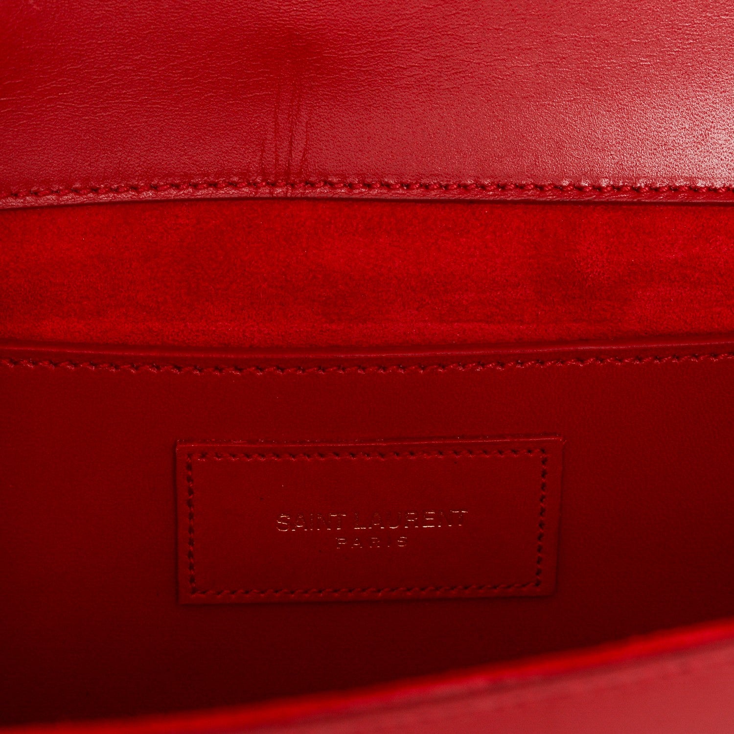 Saint Laurent Calfskin Cassandre Tassel Clutch Red 6 of 6