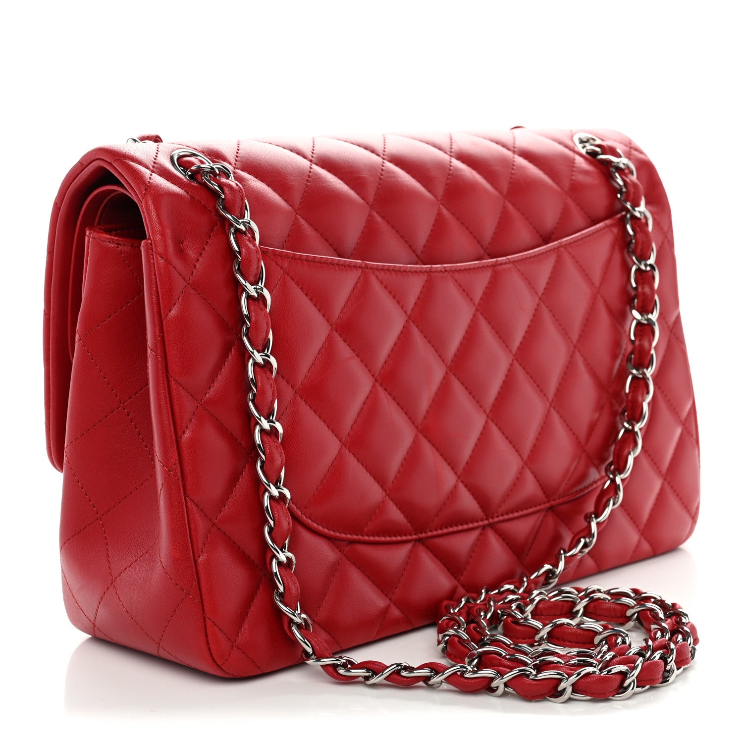 Chanel Lambskin Quilted Jumbo Double Flap Red 2 of 11