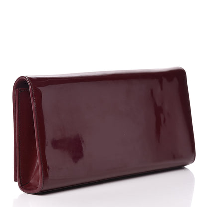 Saint Laurent Patent Classic Monogram Cassandre Clutch Dark Red 3 of 12
