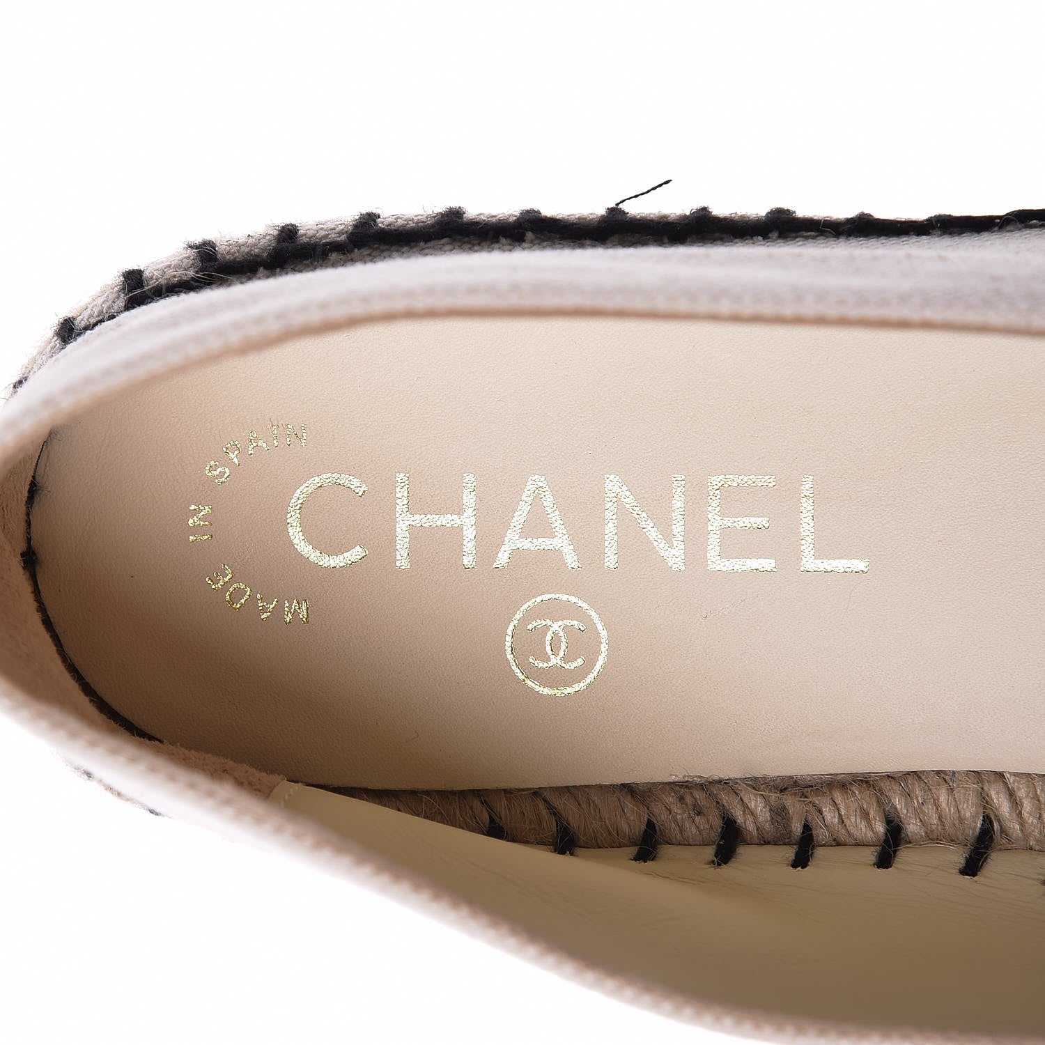 Chanel Fabric Biarritz CC Espadrilles 39 Beige Black 6 of 12