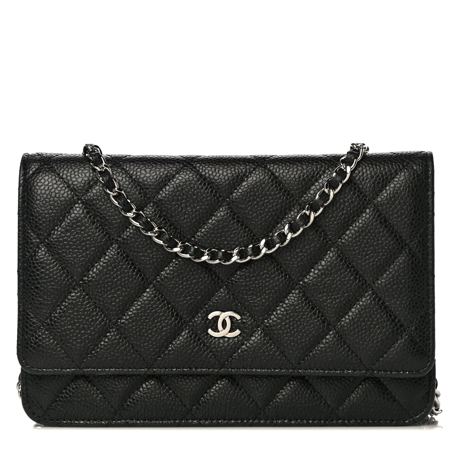 Caviar Quilted Wallet On Chain WOC Black