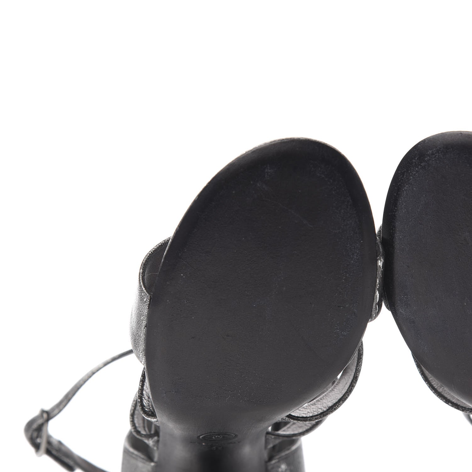 Chanel Cracked Metallic Calfskin Pearl Sandals 41 Dark Silver 15 of 16