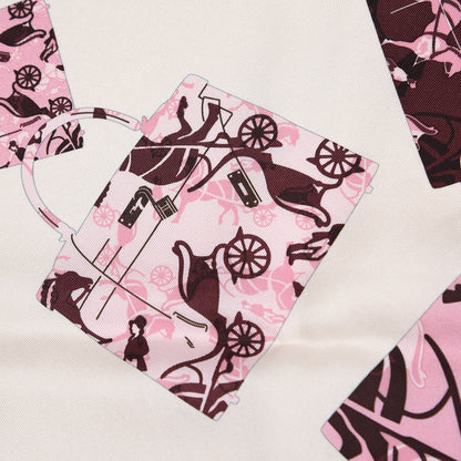 Hermes Silk Kelly en Caleche Scarf 70 Nacre Rose Rose Prune 5 of 8