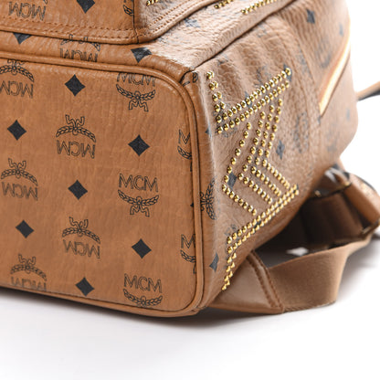 MCM Visetos Studded Small Stark Gunta Backpack Cognac 8 of 9