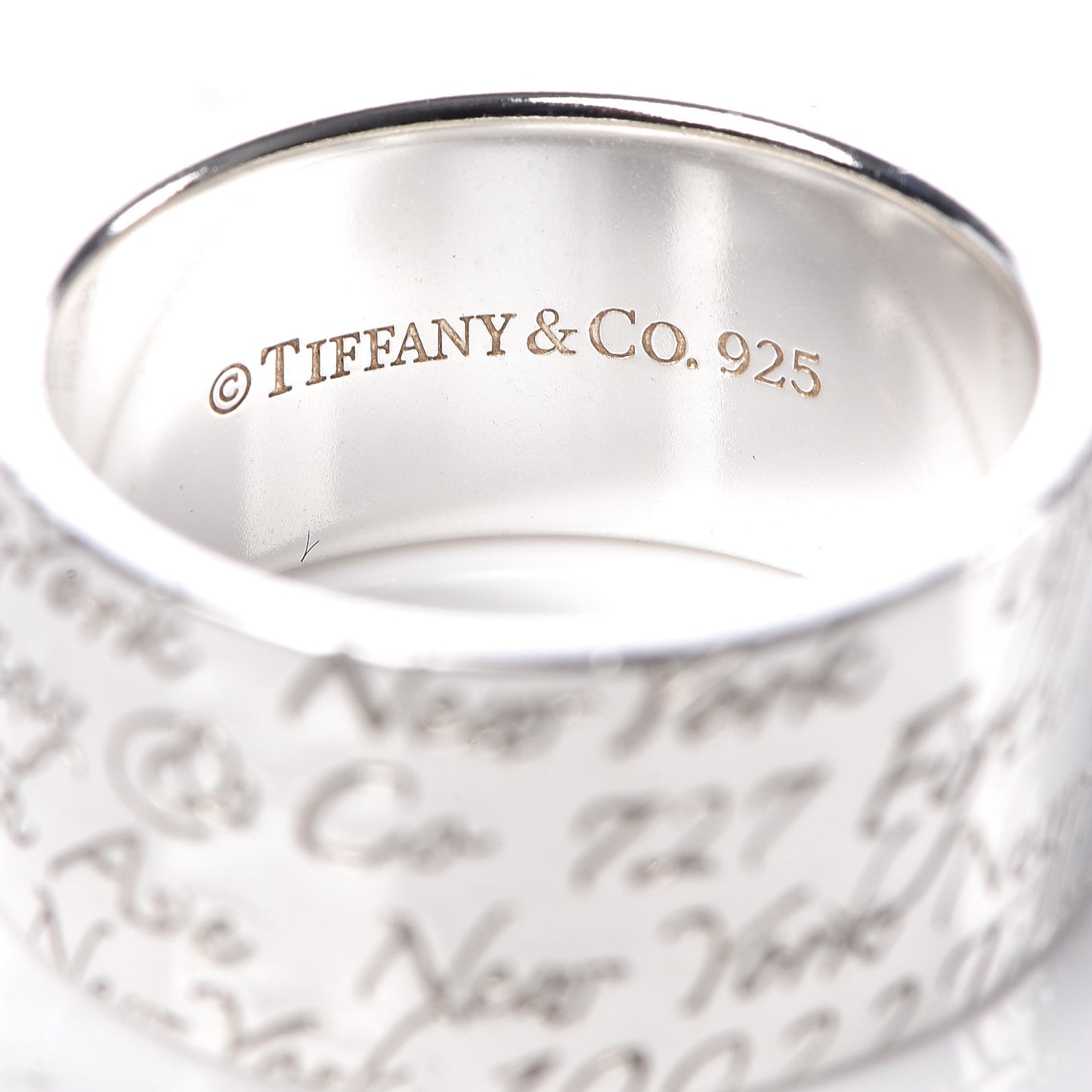 Sterling Silver 10mm Notes Wide Ring 58 8.25