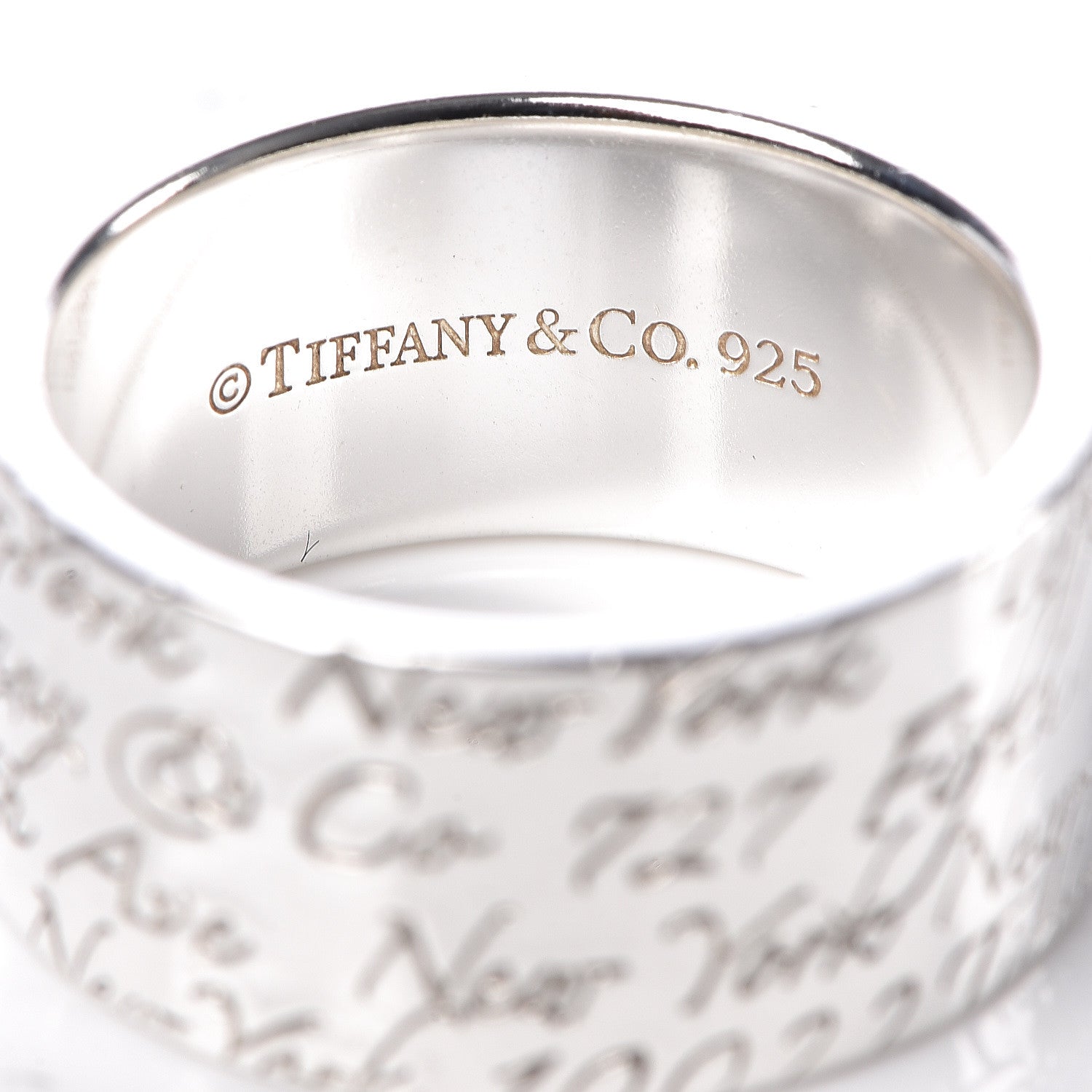 Tiffany Sterling Silver 10mm Notes Wide Ring 58 8.25 4 of 4