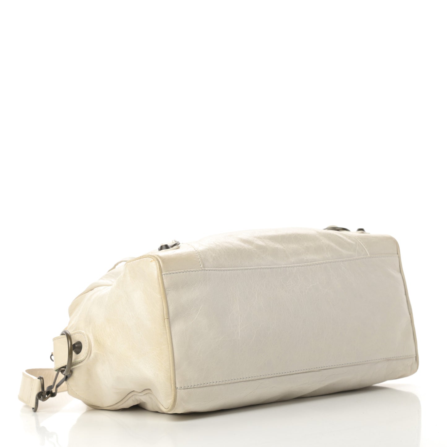 Agneau Classic Hardware Box Bag White