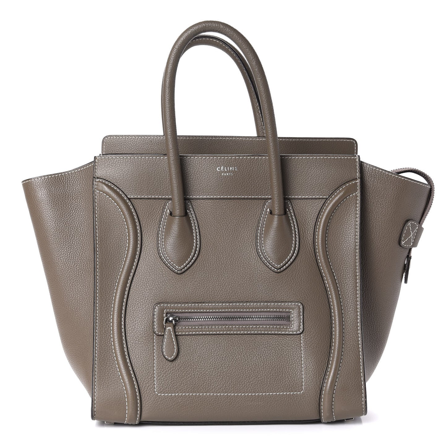 Drummed Calfskin Mini Luggage Bag Souris
