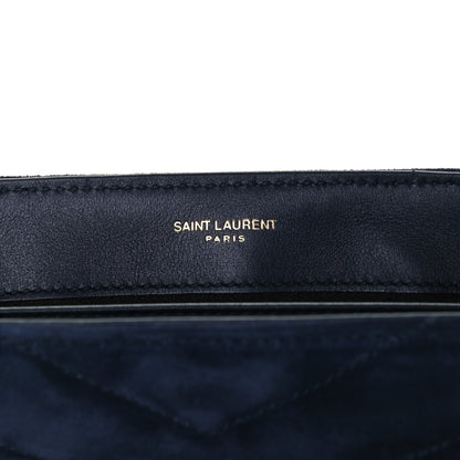 Saint Laurent Suede Y Quilted Monogram Toy Loulou Crossbody Bag Navy 6 of 13