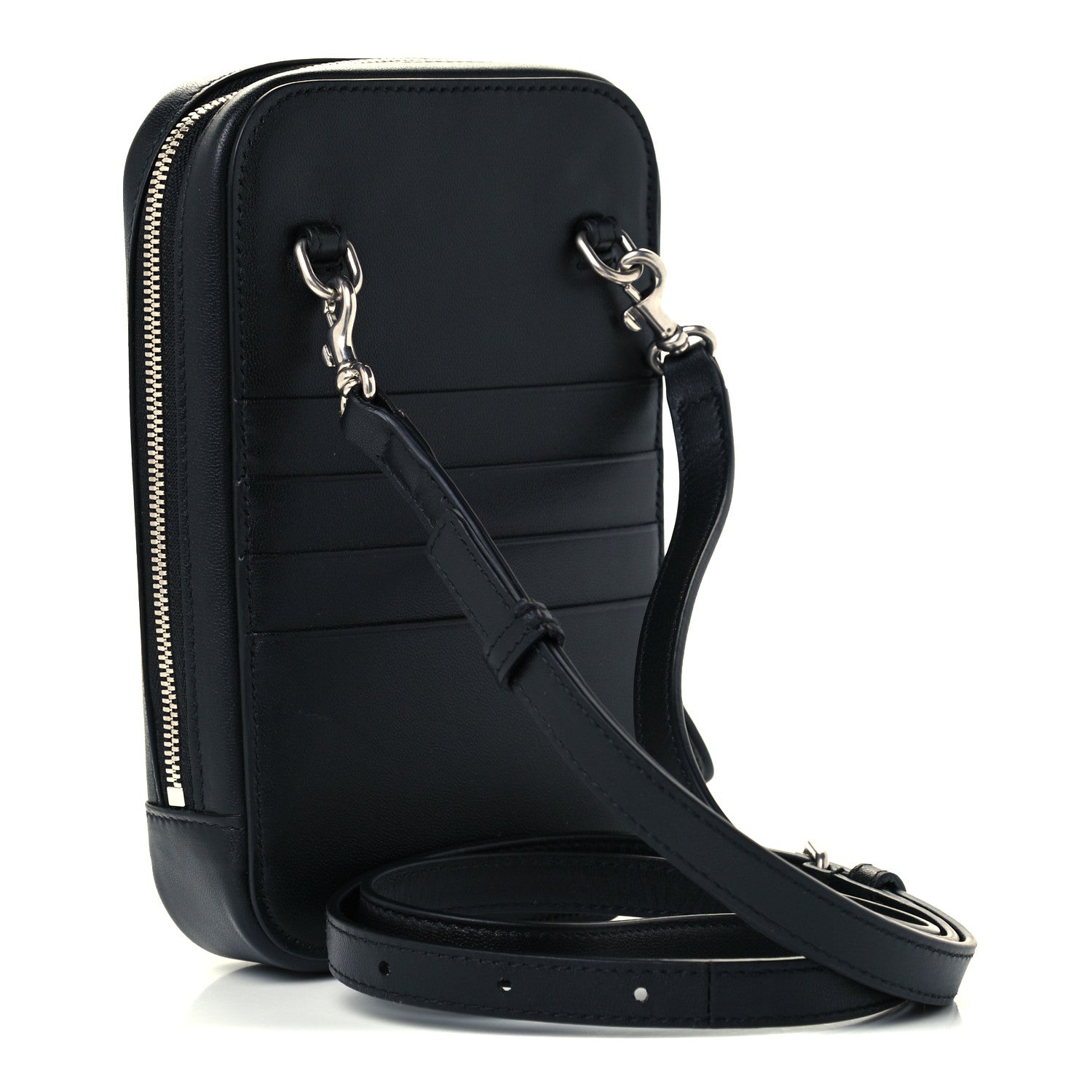 Balenciaga Smooth Calfskin 3D Logo Cash Phone Holder Bag Black Red White 3 of 11