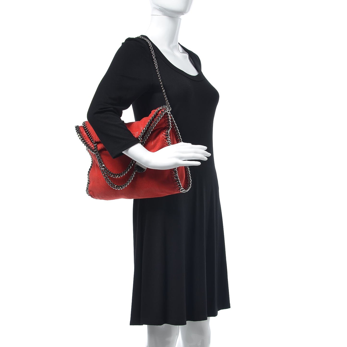 Shaggy Deer Falabella Fold Over Tote Cherry