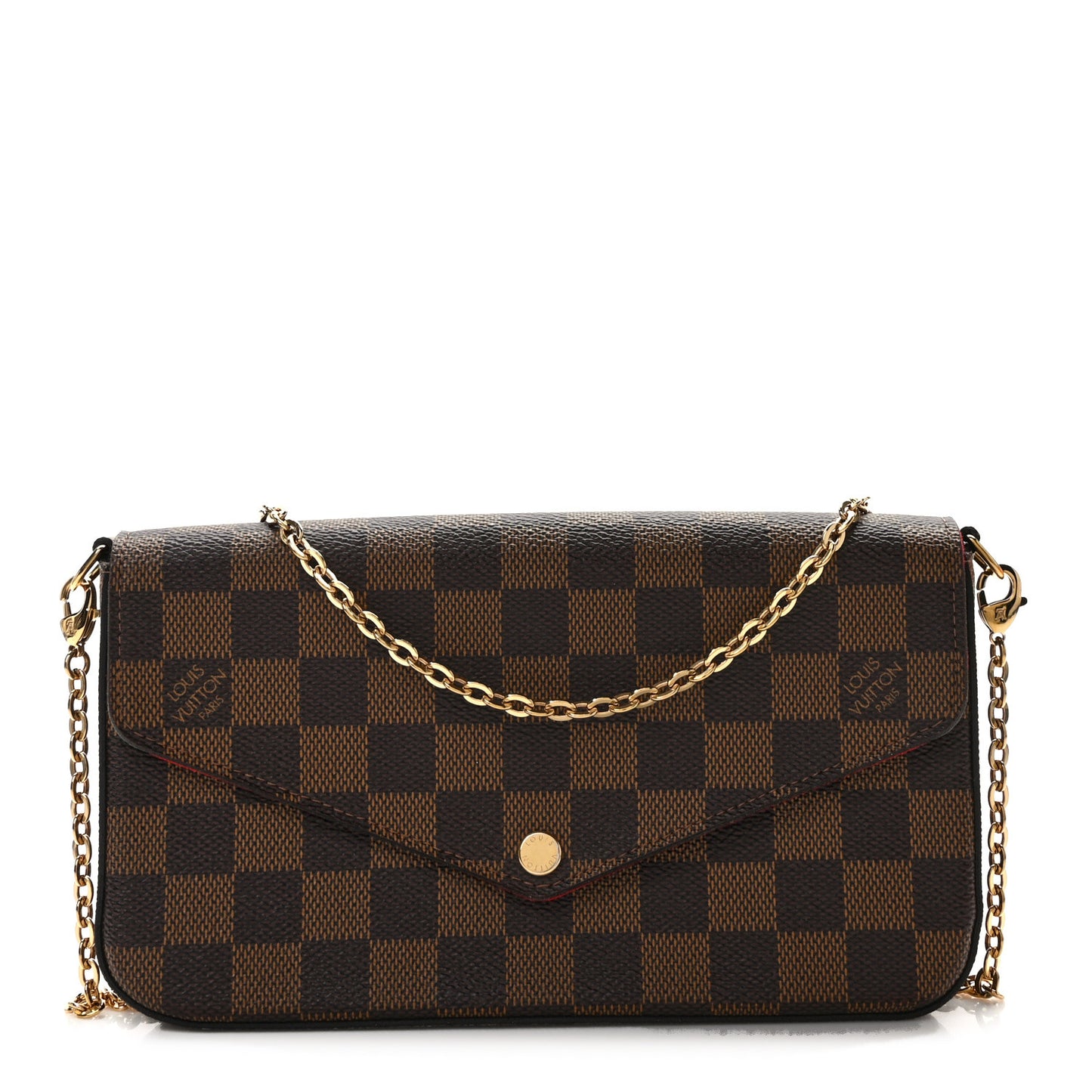 LOUIS VUITTON Damier Ebene Pochette Felicie Chain Wallet
