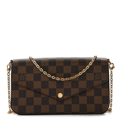 Louis Vuitton LOUIS VUITTON Damier Ebene Pochette Felicie Chain Wallet 1 of 15